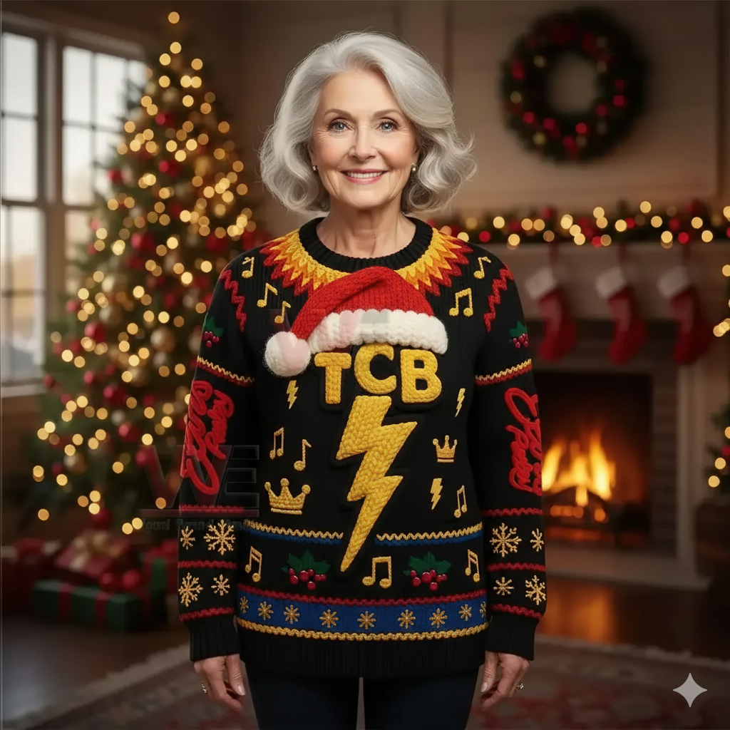 Elvis Presley TCB Christmas Sweater