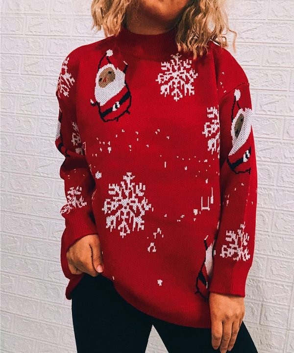 Women’s Ugly Christmas Sweater – Santa’s Jolly Workshop