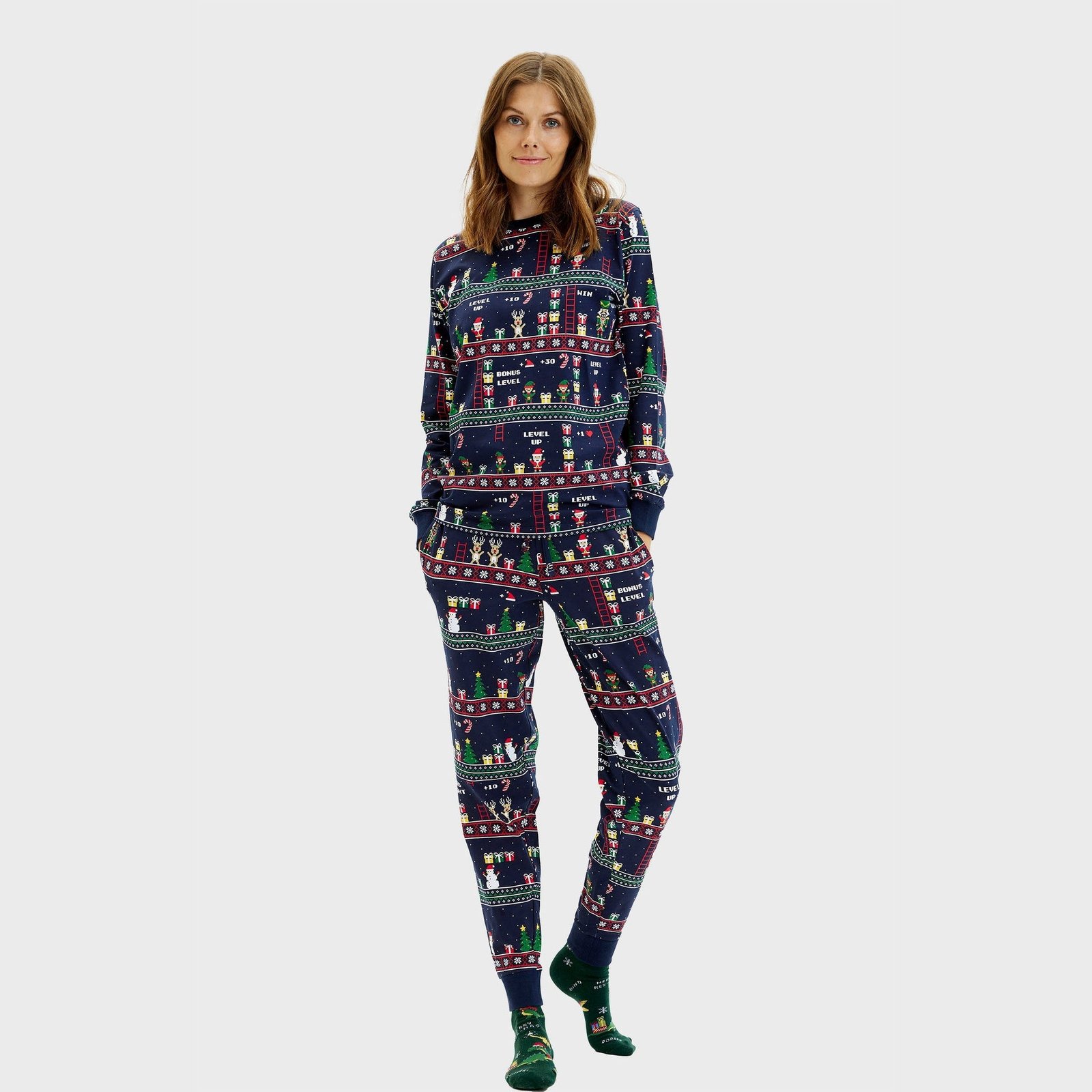Phemestore Vintage Gamer Christmas Pyjamas for Women