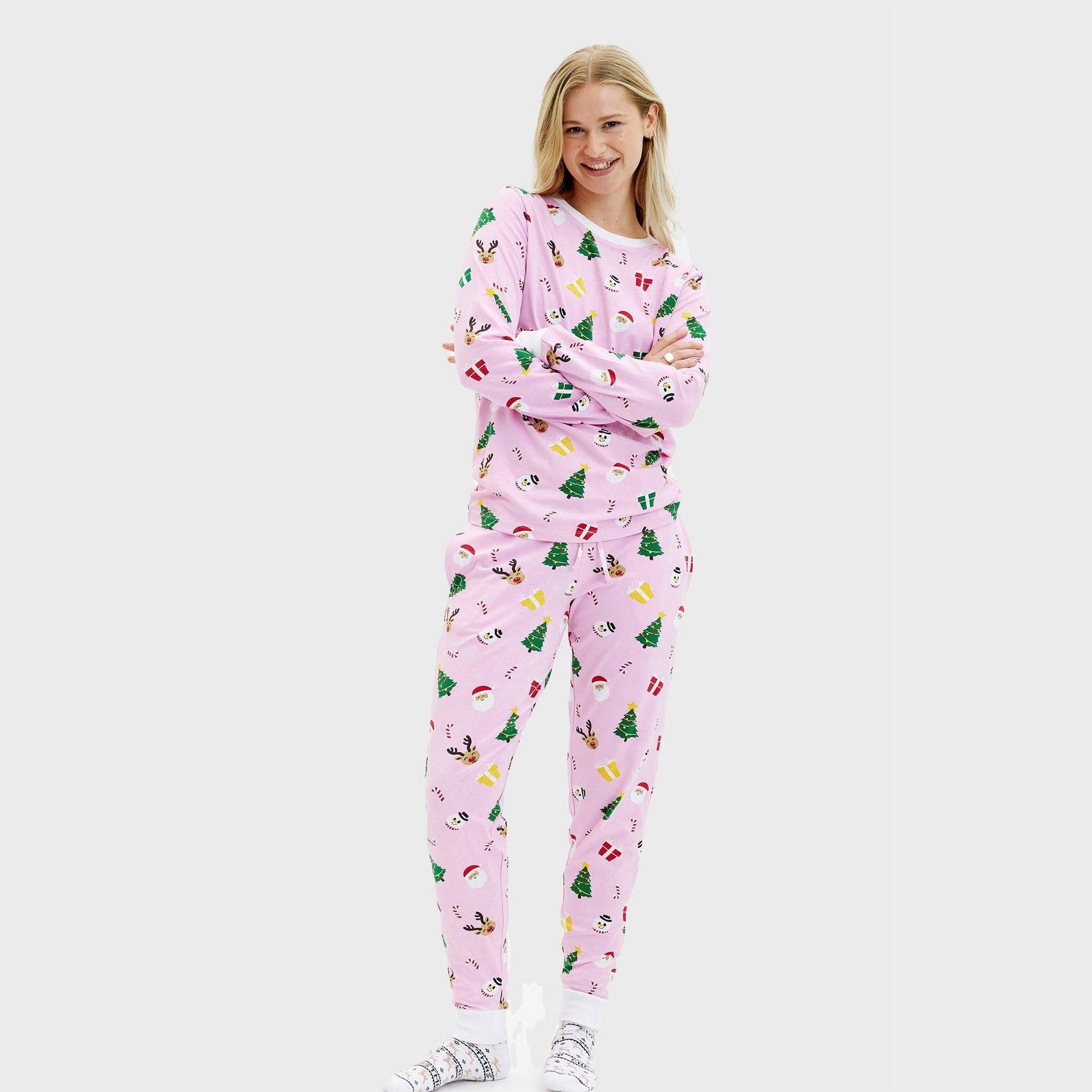 Phemestore The Pinkish Christmas Pajamas for Women