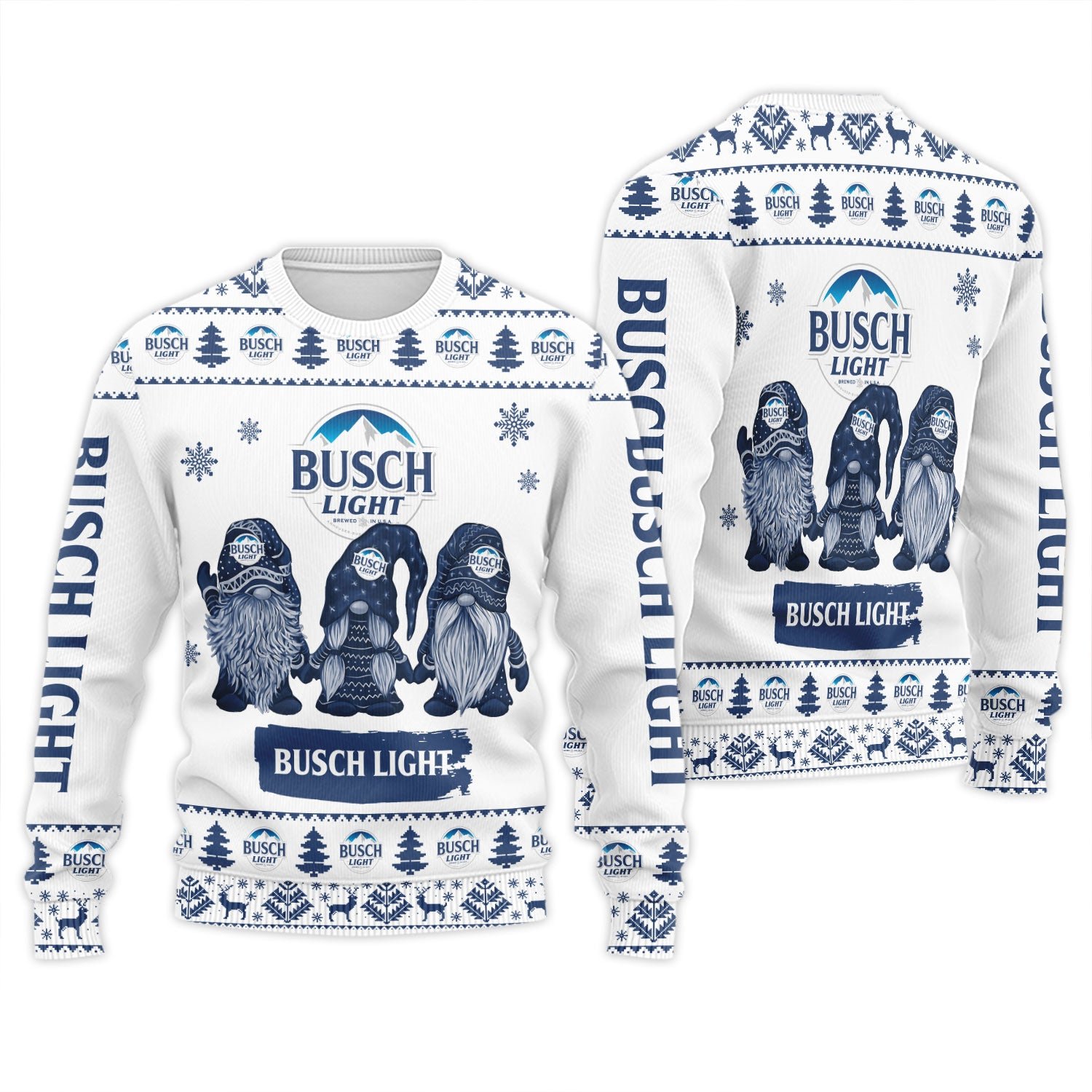 Busch Light Christmas Gnomies Ugly Sweater