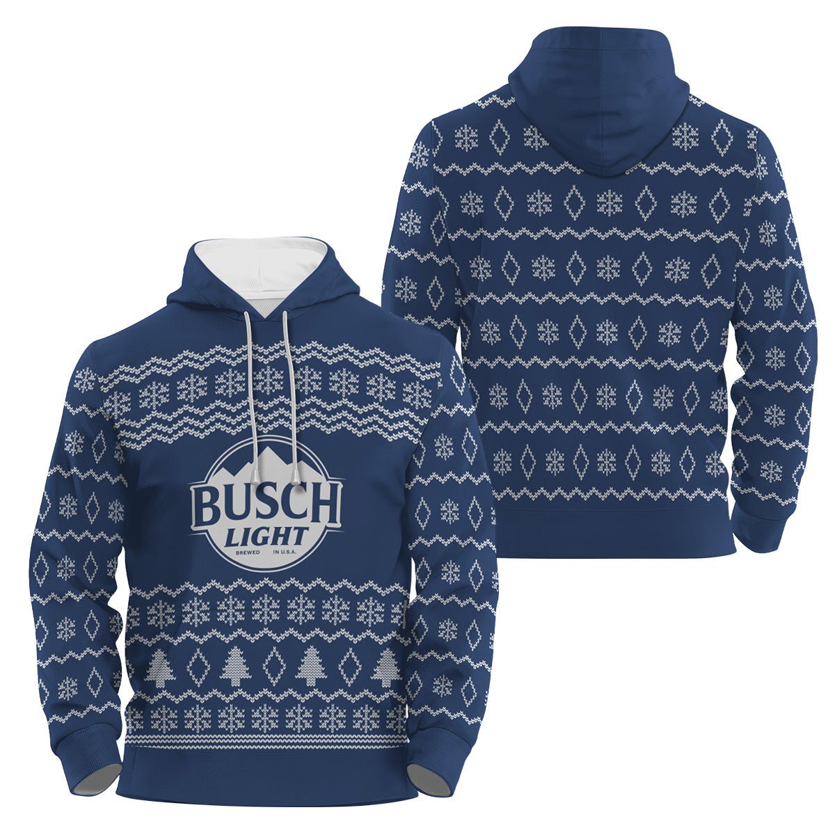 Busch Light Winter Festive Pullover Zip Hoodie
