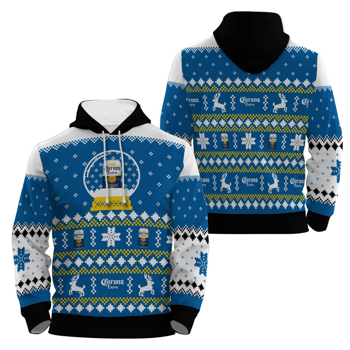 Corona Extra Christmas Crystal Ball Pullover Zip Hoodie