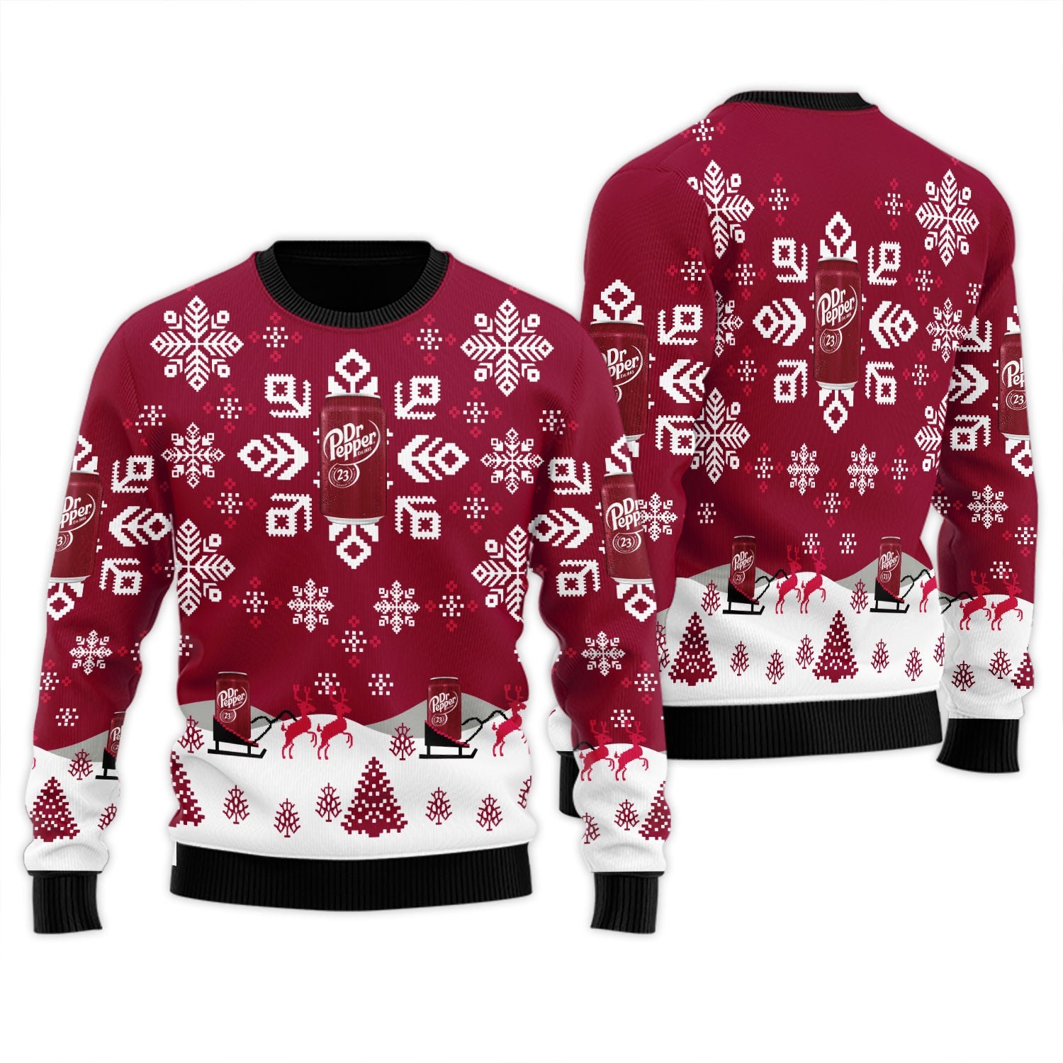 Dr Pepper Snowflake Ugly Sweater