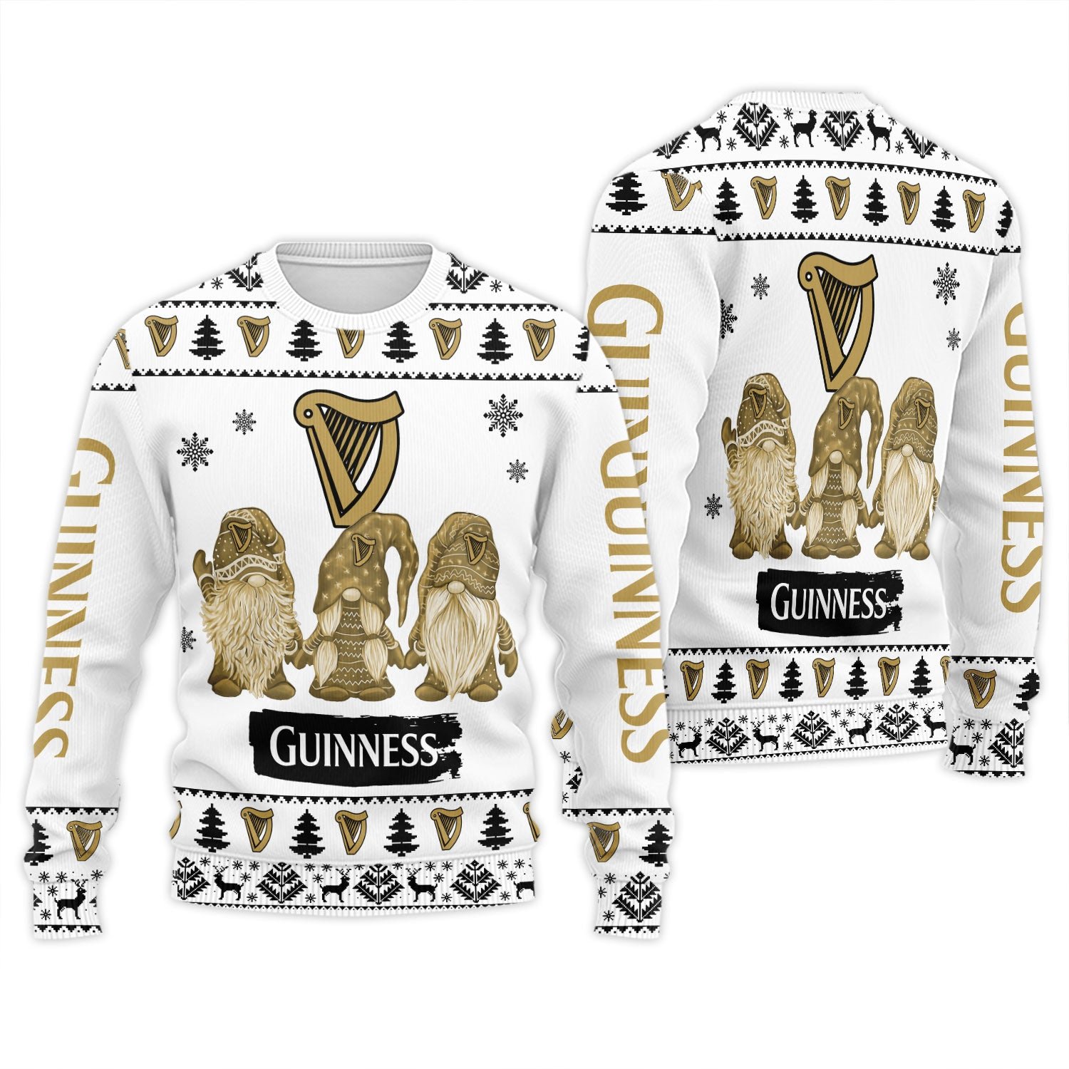 Guinness Christmas Gnomies Ugly Sweater