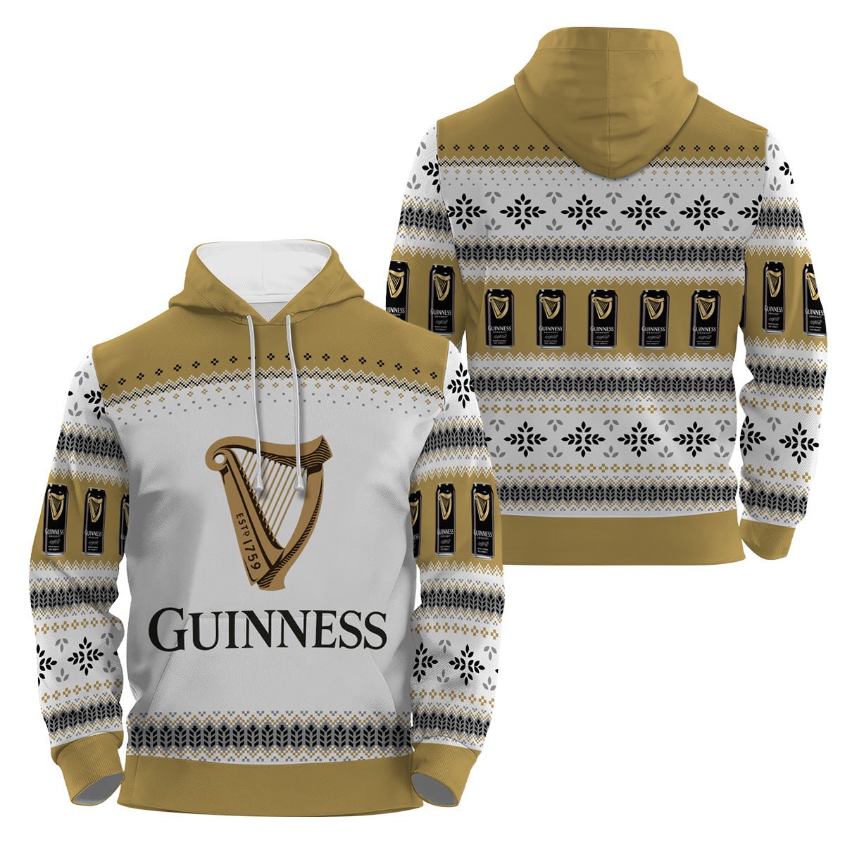 Guinness Festive Holiday Pullover Zip Hoodie