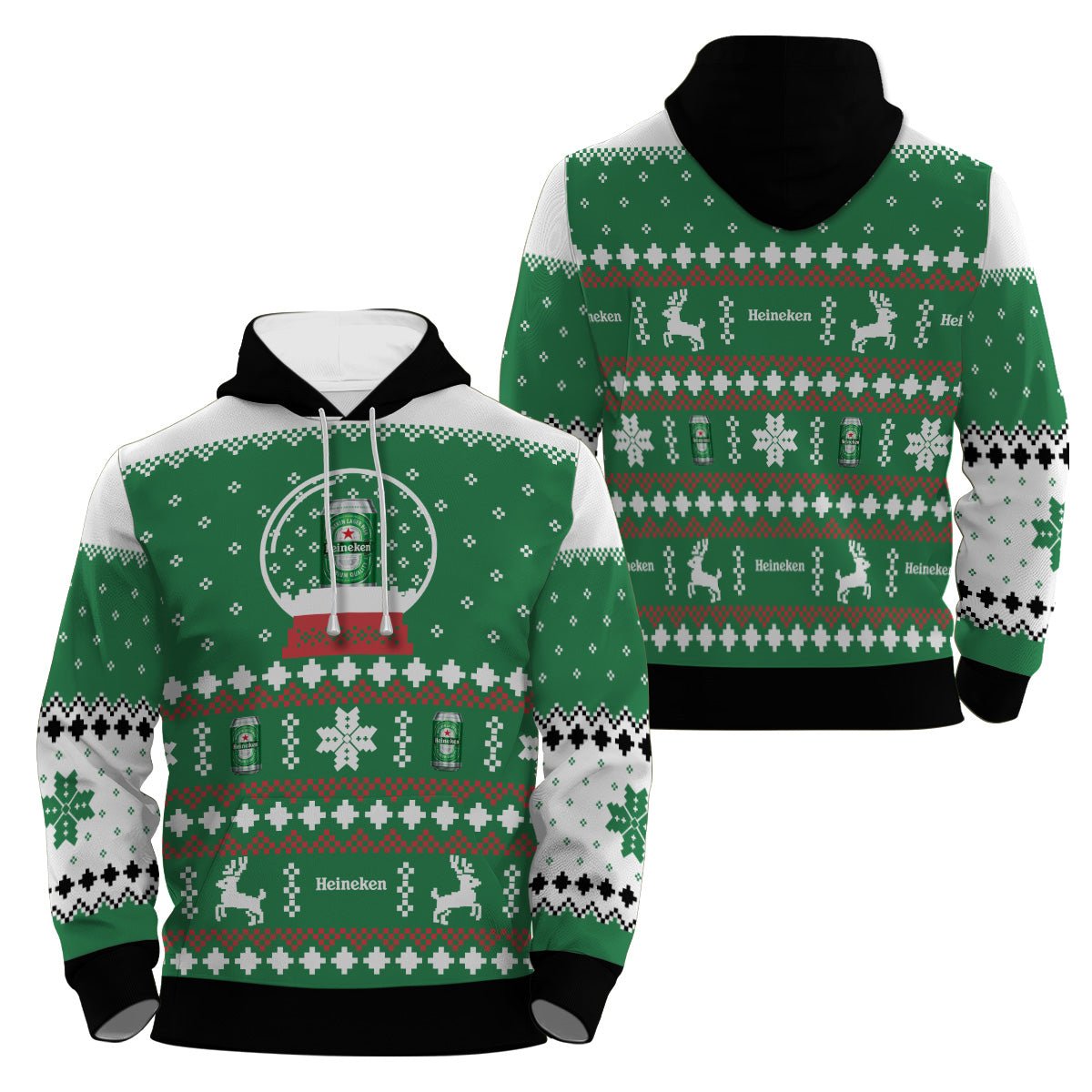 Heineken Christmas Crystal Ball Pullover Zip Hoodie