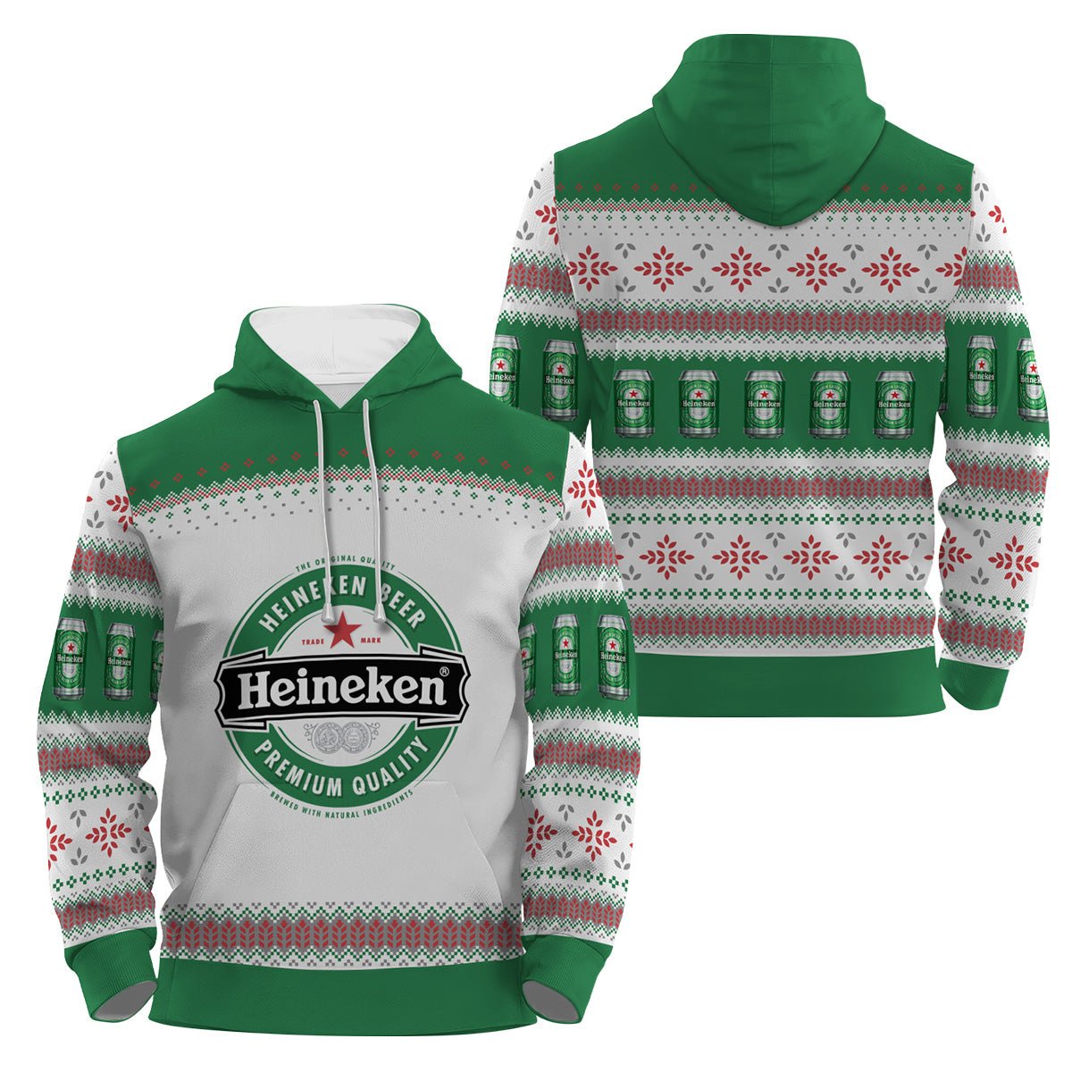 Heineken Festive Holiday Pullover Zip Hoodie