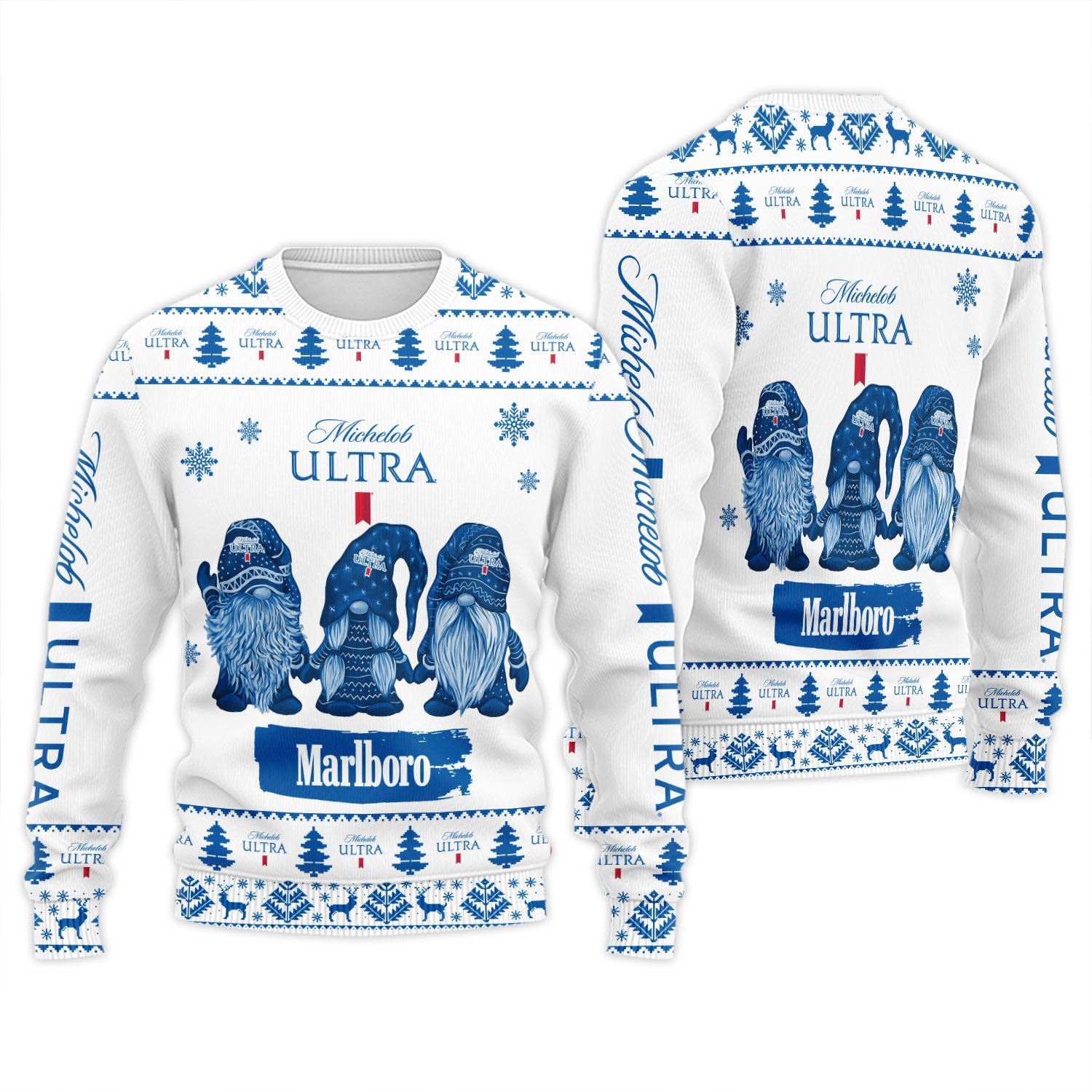 Michelob Ultra Christmas Gnomies Ugly Sweater