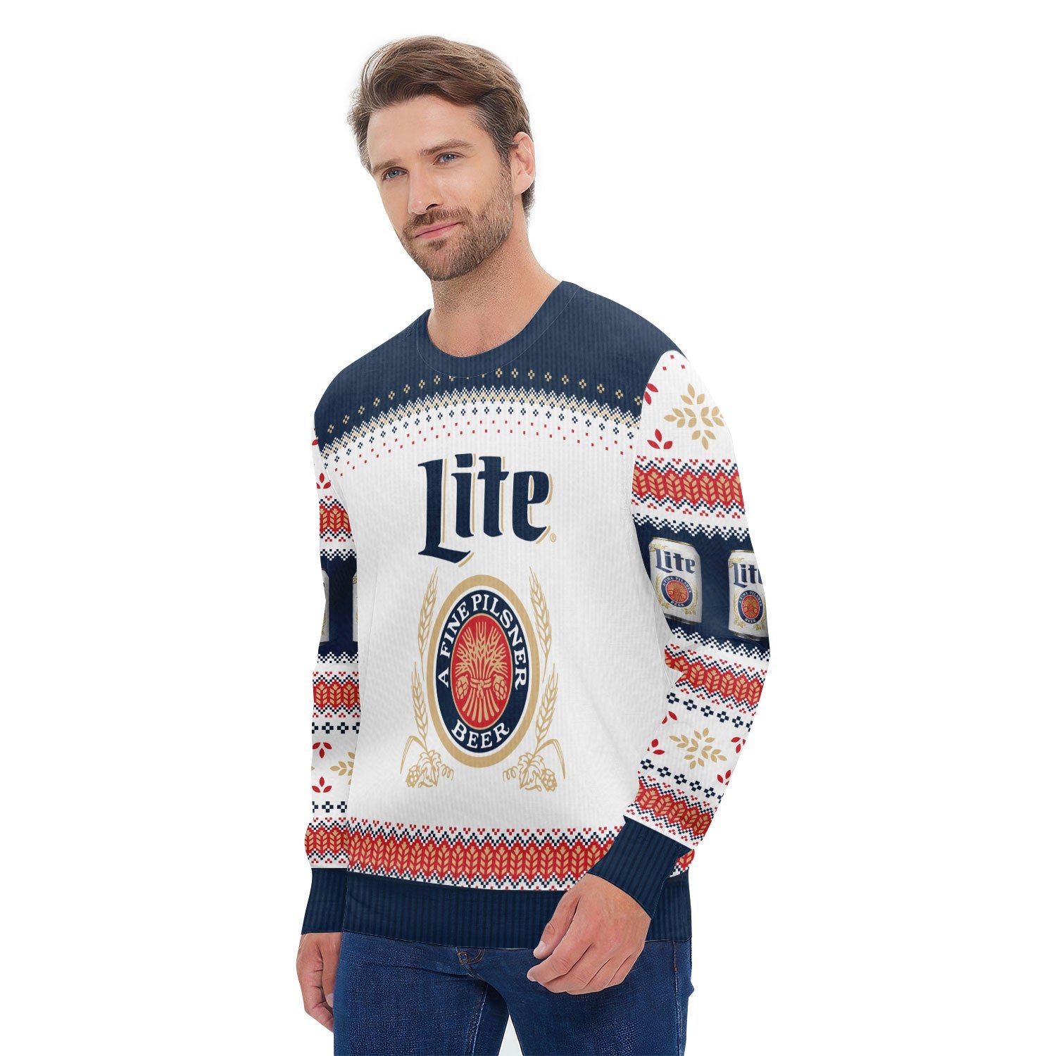 Miller Lite Festive Holiday Ugly Sweater