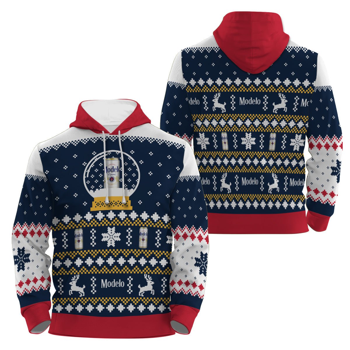 Modelo Christmas Crystal Ball Pullover Zip Hoodie