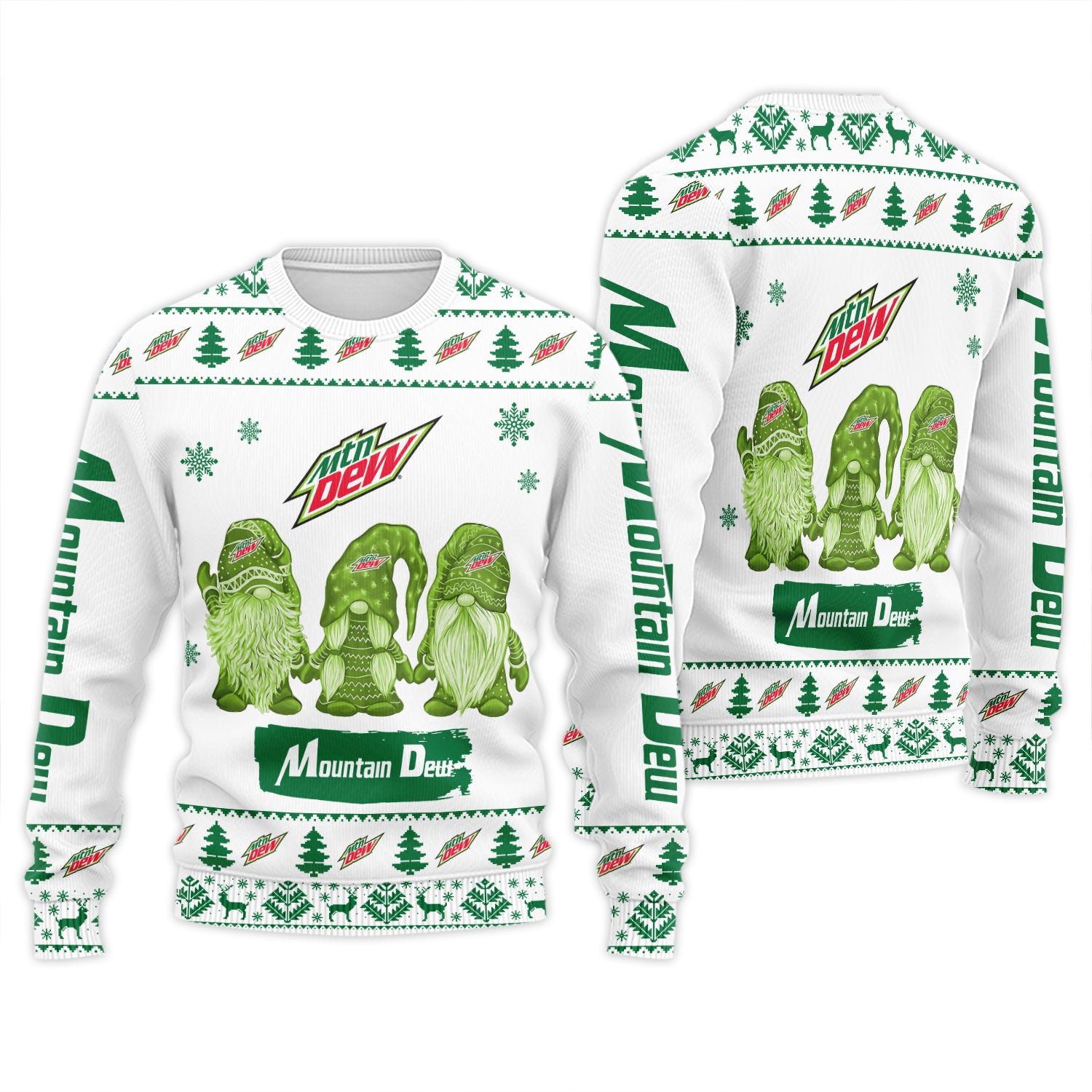 Mountain Dew Christmas Gnomies Ugly Sweater