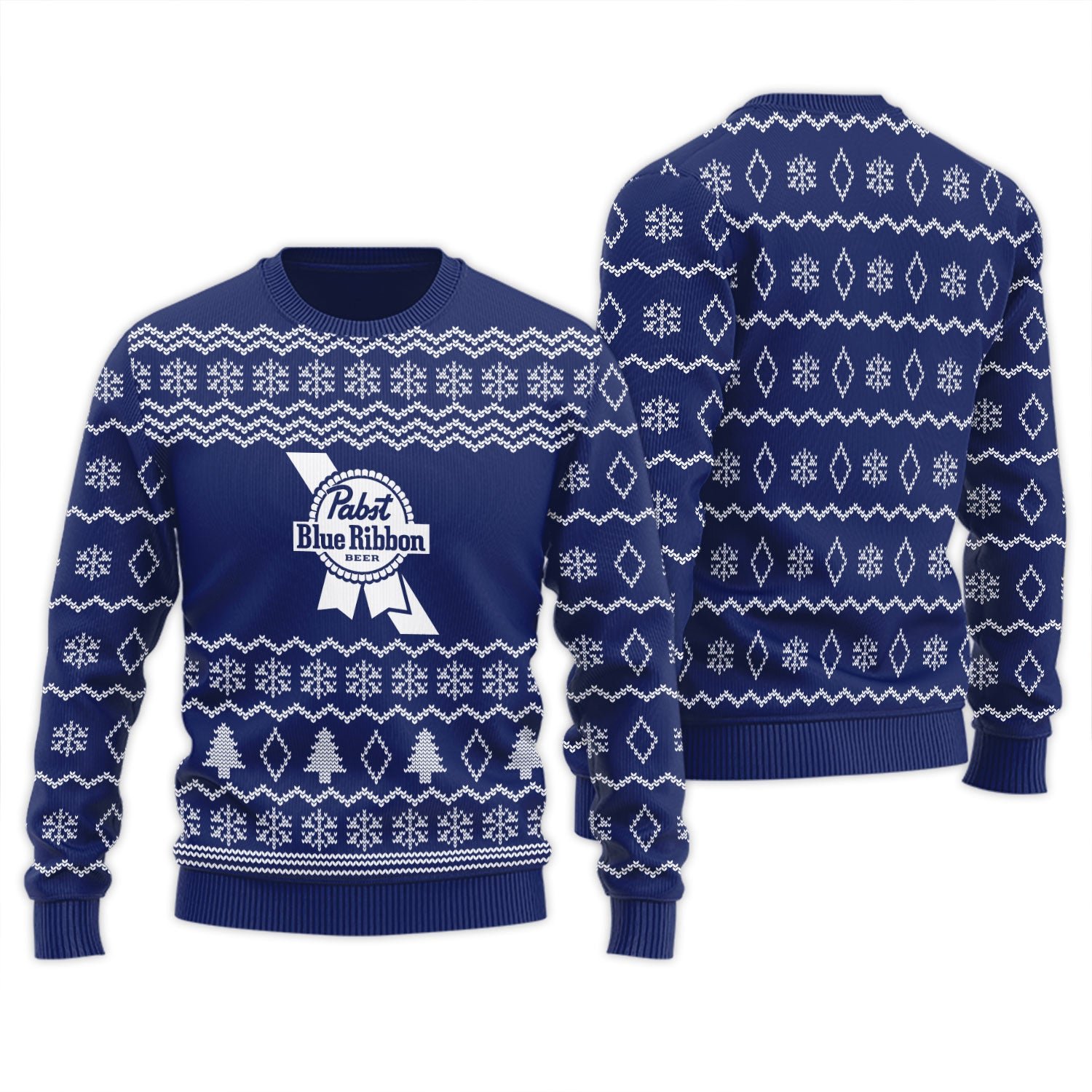 Pabst Blue Ribbon Winter Festive Ugly Sweater