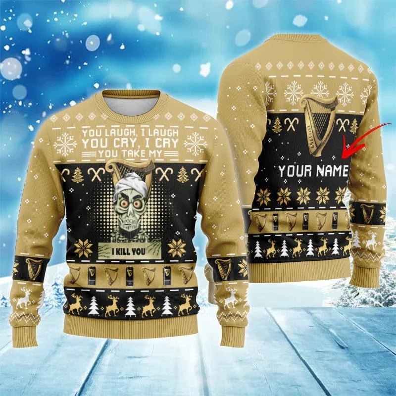 Guinness Funny Skeleton Ugly Sweater