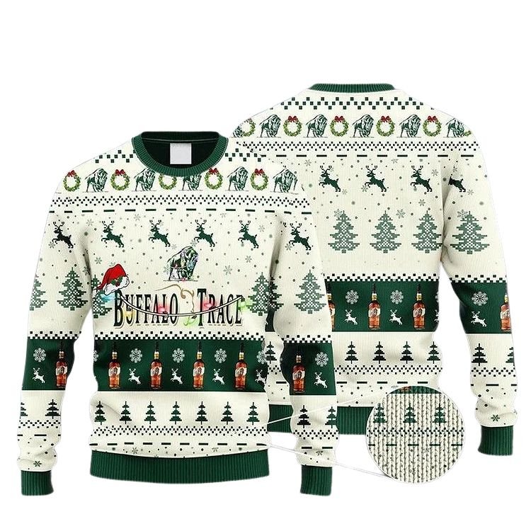 Buffalo Trace Reindeer Snowy Night Ugly Sweater