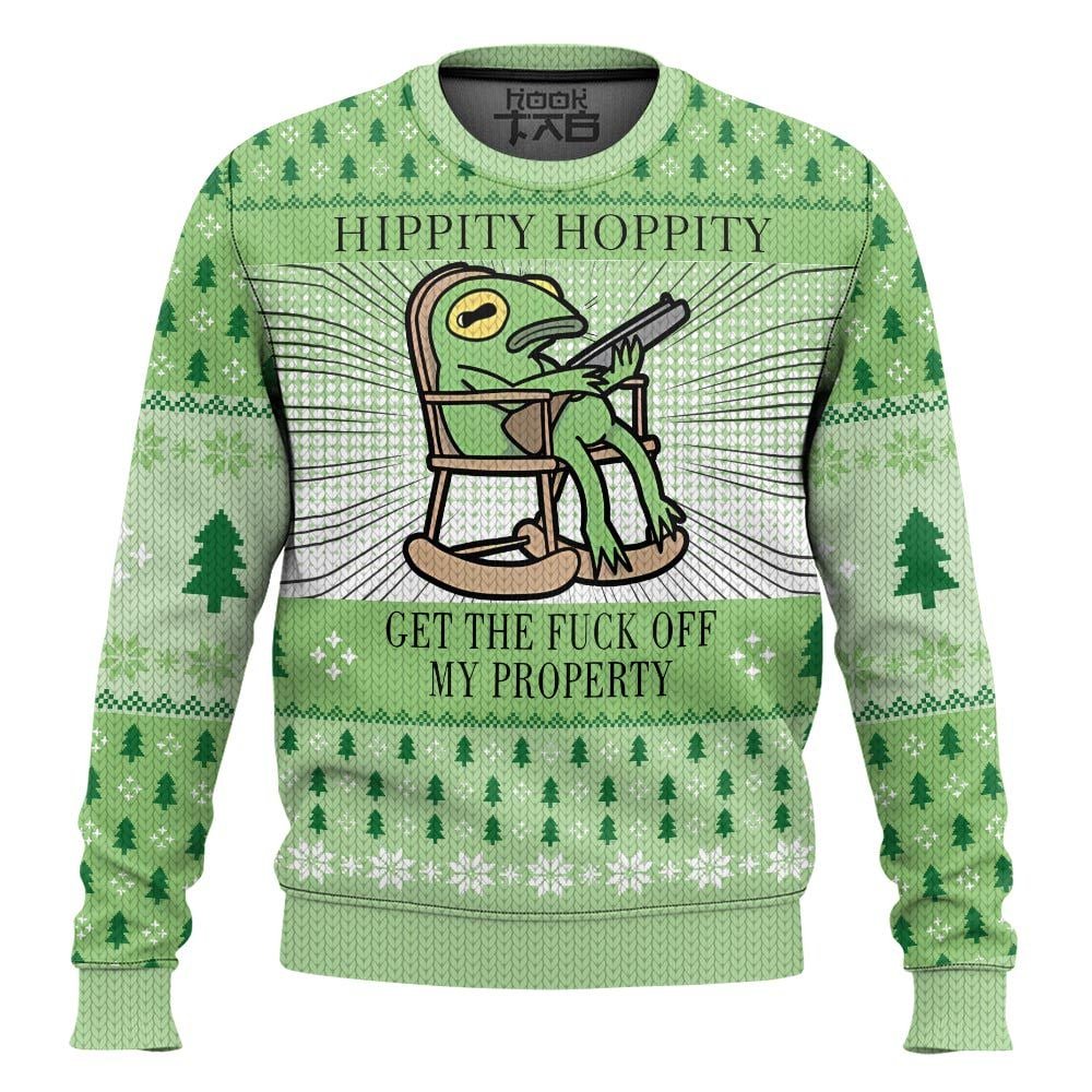 Get Out Of My Property Kermit The Frog Meme Ugly Christmas Sweater