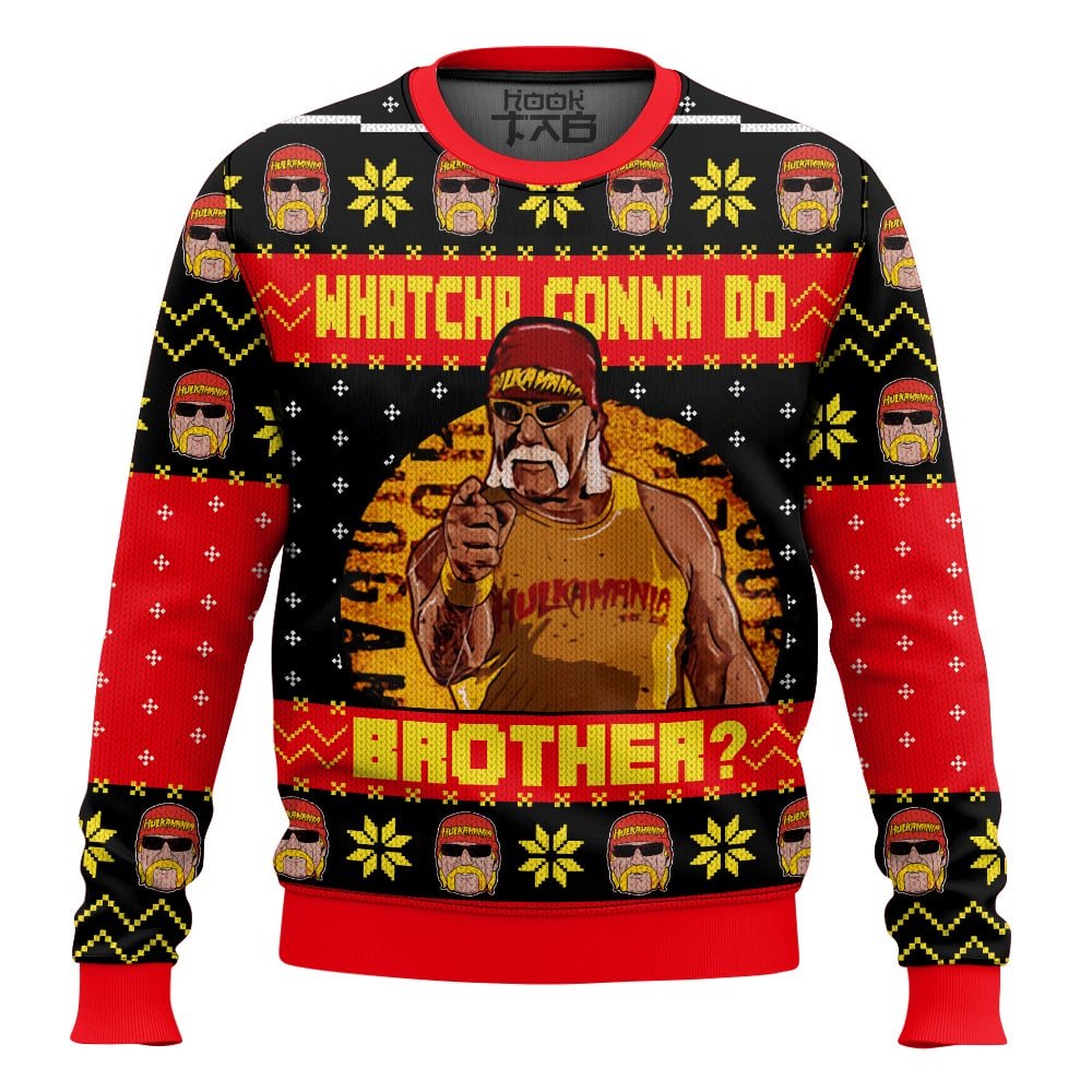 Hulk Hogan Whatcha Gonna Do Brother WWE Ugly Christmas Sweater