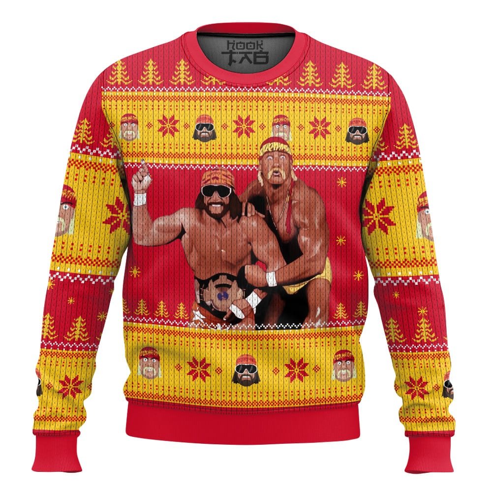 Mega Powers Macho Man And Hulk Hogan Ugly Christmas Sweater
