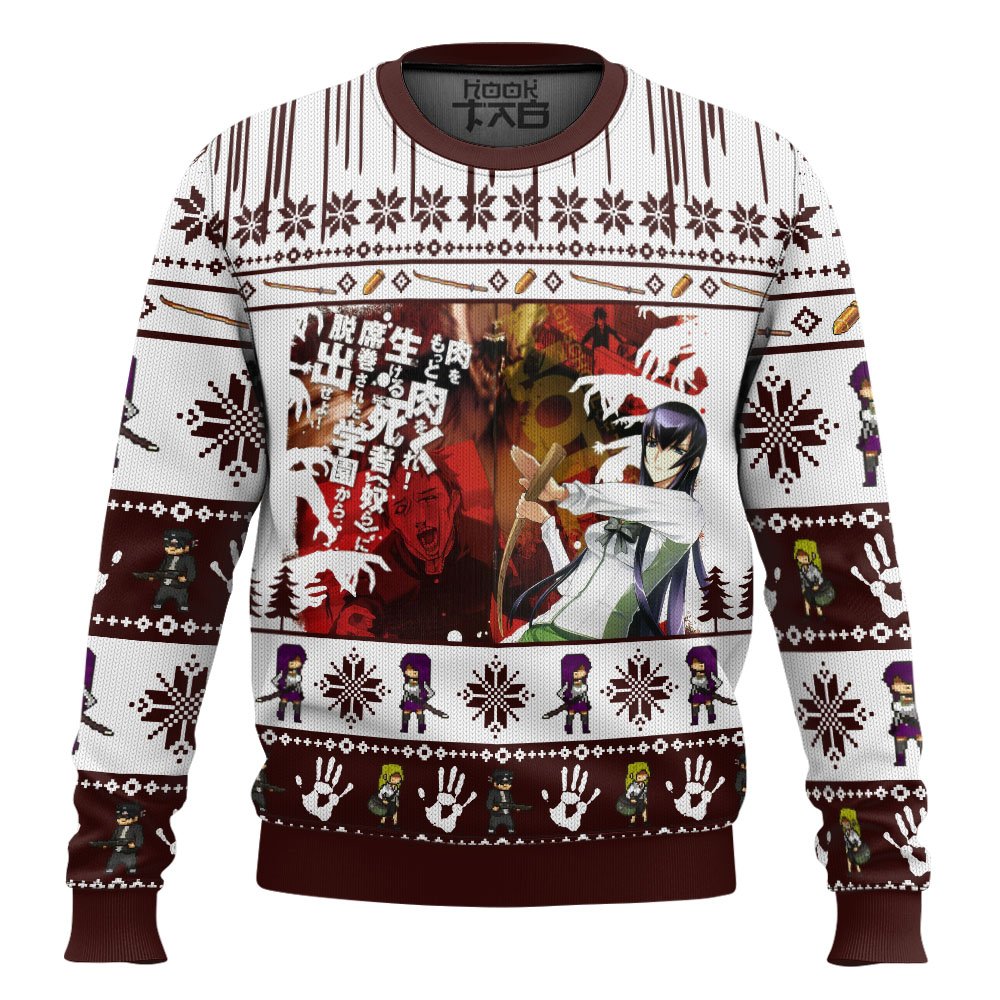 Saeko Busujima Highschool of the Dead Ugly Christmas Sweater