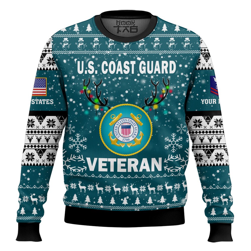 Ugly Christmas Sweater Gift For US Coast Guard