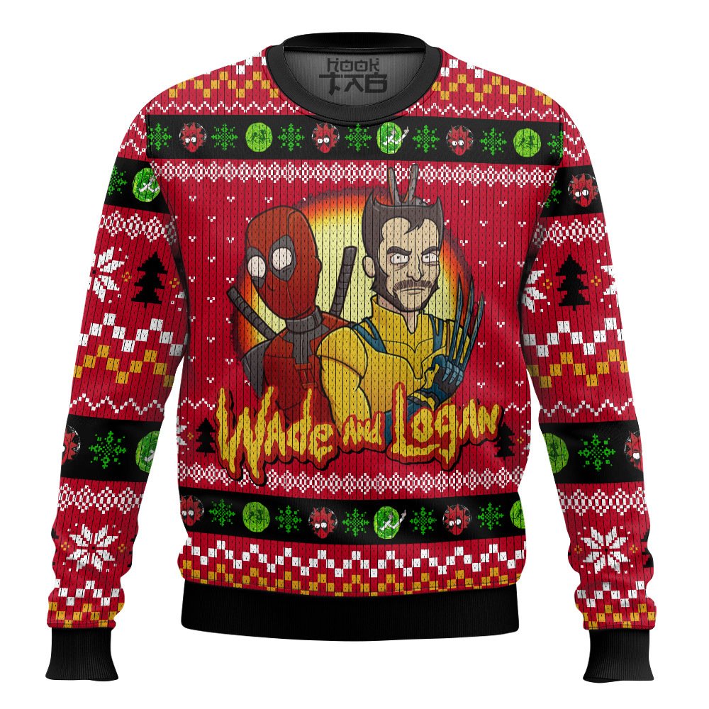 Deadpool And Wolverine Ugly Sweater Christmas