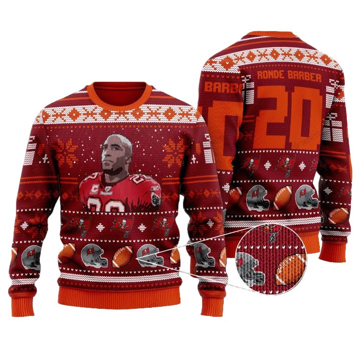 Rondé Barber’s 20 Tampa Bay Buccaneers NFL Ugly Christmas Sweater