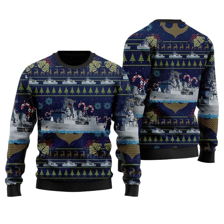 Royal New Zealand Navy HMNZS Te Mana F111 Holiday Christmas Sweater 3D